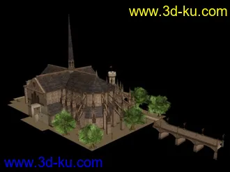 3D打印模型欧洲建筑，内外全做了，大指点的图片