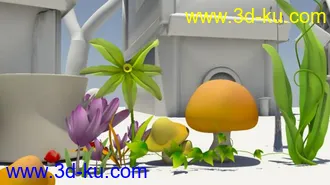 3D打印模型植物的场景（接上面图片的场景，不熟练，敬请谅解）的图片