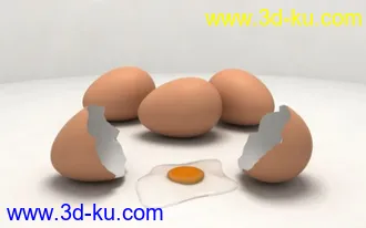 3D打印模型超级逼真鸡蛋和黄金戒指的图片