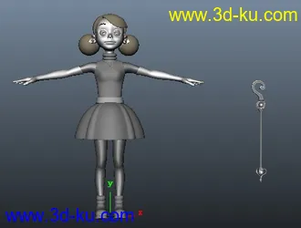 3D打印模型带骨骼绑定的超可爱女孩的图片