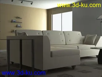 maya做的室内场景模型，有灯光的图片