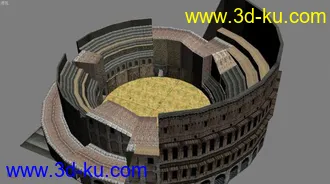 自己做的一个斗兽场模型，很粗糙，初学3dmax，请多指教！的图片