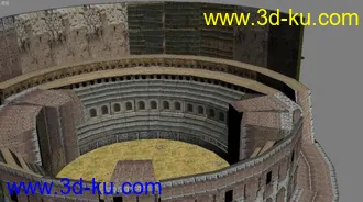 自己做的一个斗兽场模型，很粗糙，初学3dmax，请多指教！的图片