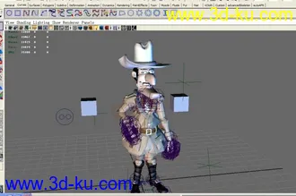 3D打印模型maya西部卡通猎人，有绑定的图片