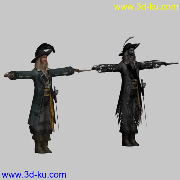 加勒比海盗系列任务，有JACK船长变身的骷髅模型的图片2