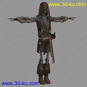3D打印模型加勒比海盗系列任务，有JACK船长变身的骷髅的图片