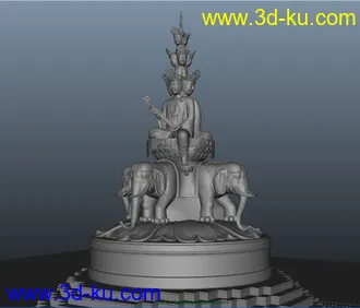3D打印模型《十方普贤》佛像。以前做的，挺复杂的图片