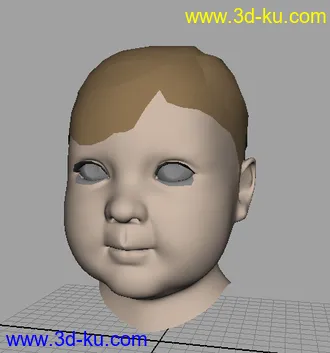 3D打印模型半卡通婴儿，无光滑的图片