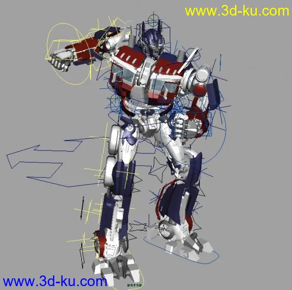 变形金刚机器人擎天柱变形动画,MAYA带绑定模型（带变形动画）的图片1