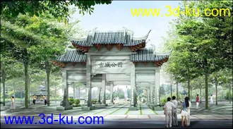 3D打印模型中式园林的图片