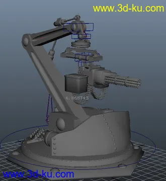 3D打印模型机械管子枪    带绑定的图片