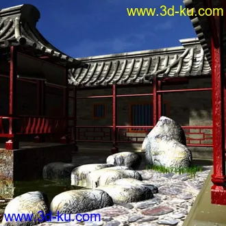3D打印模型中式古建的图片