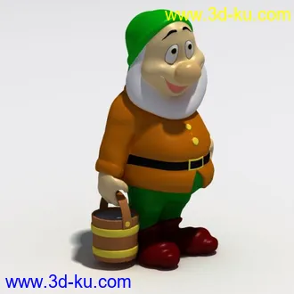 3D打印模型一个很乖的小矮人大家多顶起的图片