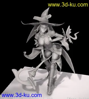3D打印模型可爱小女巫的图片