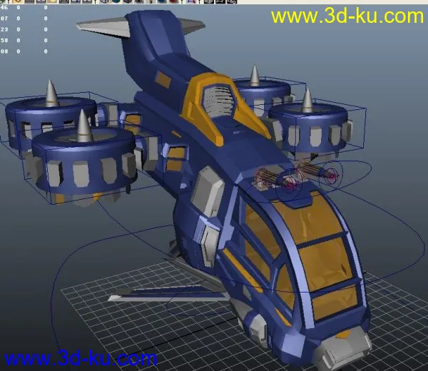 maya绑定好的机械飞船模型的图片1