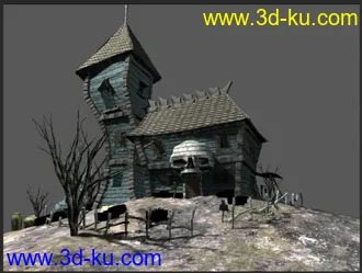 3D打印模型鬼屋，带贴图的图片