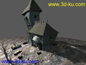 3D打印模型鬼屋，带贴图的图片