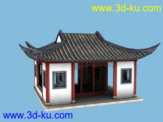 3D打印模型自己做的低面的古建筑2个的图片