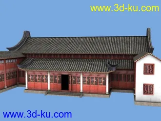 3D打印模型自己做的低面的古建筑2个的图片