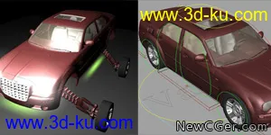 3D打印模型带设置的一辆车。的图片