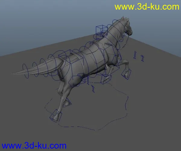绑定+权重+动画的马的模型的图片2