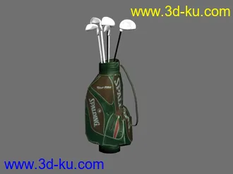 3D打印模型自己做的高尔夫球袋子和球秆的图片