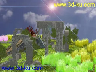 3D打印模型发个遗迹+自然的场景的图片