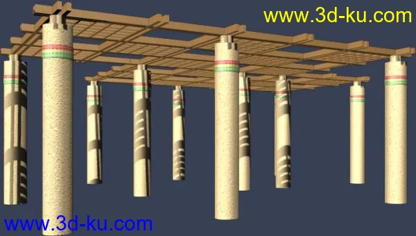 现代建筑---花架系列模型的图片1