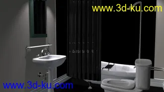 3D打印模型MAYA小场景厕所道具及灯光的图片
