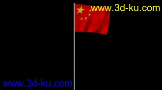 3D打印模型微风下的五星红旗+贴图+动画的图片