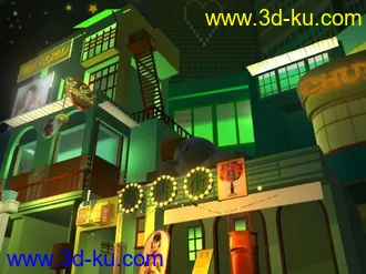 3D打印模型街道场景（老上海感觉）的图片