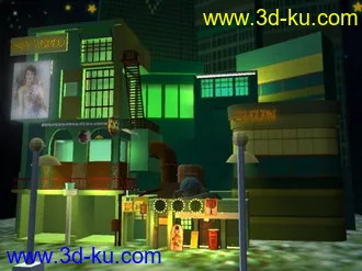 3D打印模型街道场景（老上海感觉）的图片