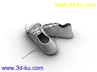 3D打印模型鞋子一双哦  渲的白模！！！的图片