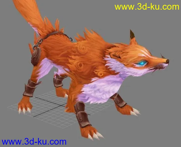 游戏低模狐狸一只，绑好骨骼，带动作（待机+攻击+死亡+行走+奔跑）模型的图片1