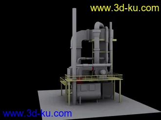 3D打印模型一段机器管道结构。可以拿来丰富场景。的图片