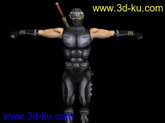max低模高质量贴图,忍者模型,带骨骼,贴图!的图片