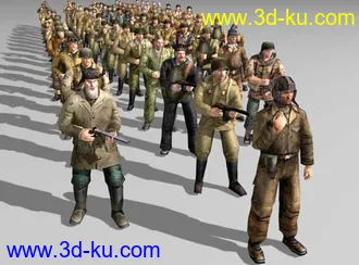 76个二战游戏人物3D模型的图片