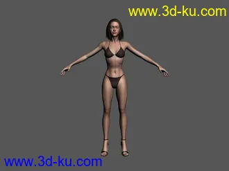比基尼美女模型（已绑定骨骼，带贴图）的图片