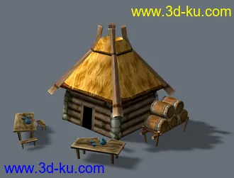 3D打印模型游戏用低多边形小酒馆一个的图片