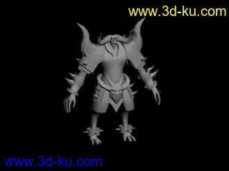 英雄无敌中恶魔的boss的模型-没有贴图的图片