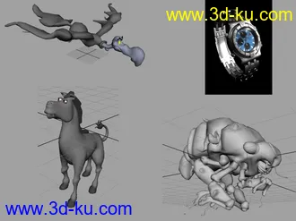 3D打印模型卡能鸟马虫和真实的表的图片