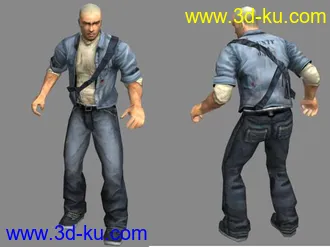 3D打印模型《侠盗猎魔》Manhunt男主角(光头暴力杀人狂，贴图超好)的图片