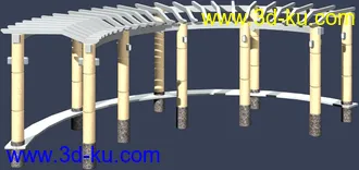 一套室外建筑模型-----------花架的图片