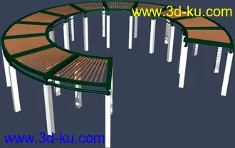 一套室外建筑模型-----------花架的图片