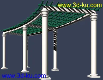一套室外建筑模型-----------花架的图片