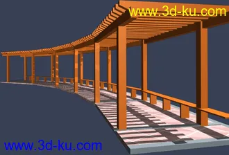 一套室外建筑模型-----------花架的图片