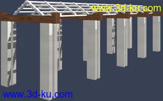 一套室外建筑模型-----------花架的图片