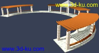 一套室外建筑模型-----------花架的图片