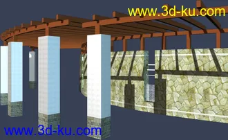 一套室外建筑模型-----------花架的图片