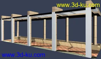 一套室外建筑模型-----------花架的图片